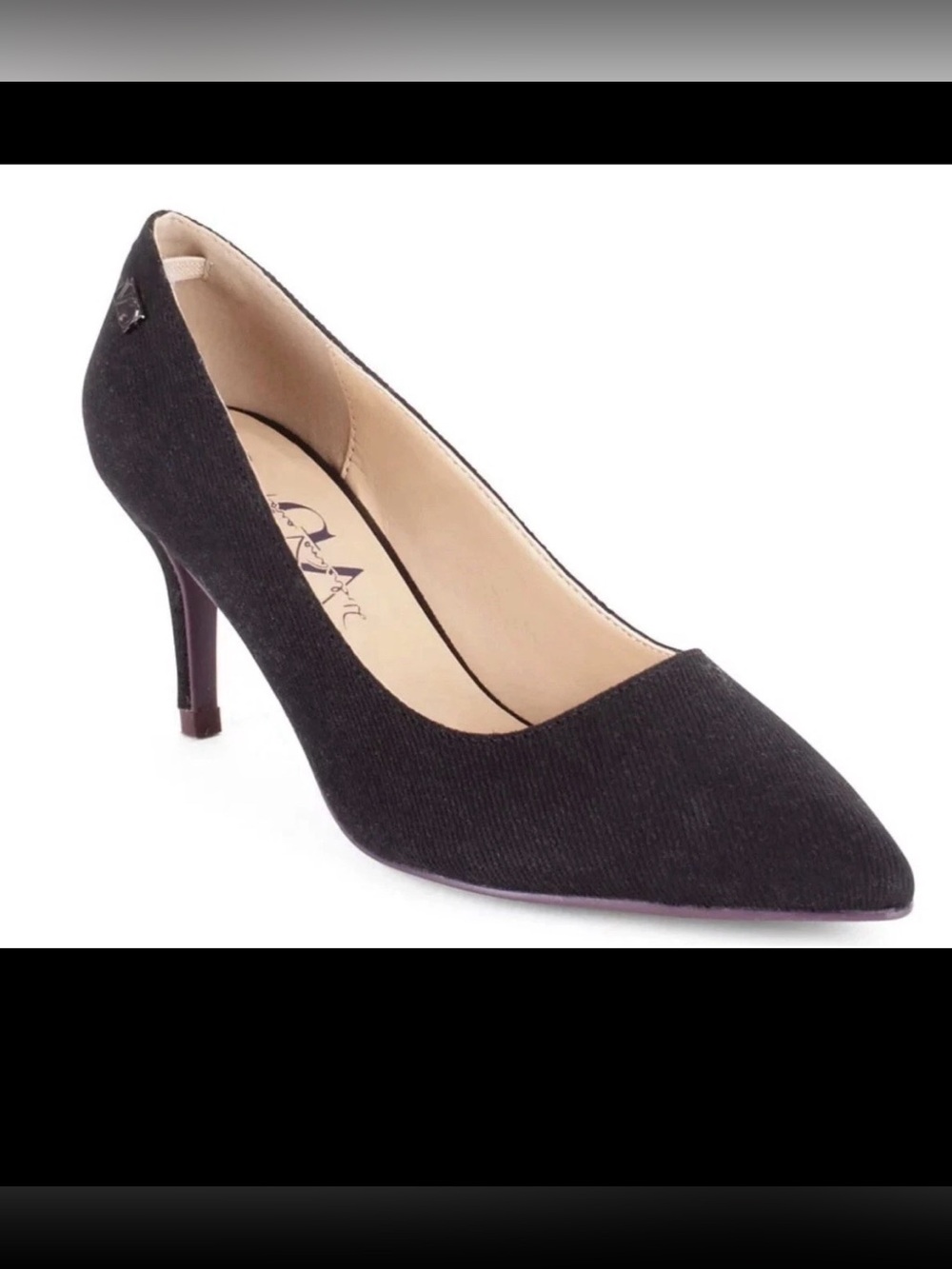 Gloria Vanderbilt Women’s Marilyn Black Denim Pump Heel Shoes Size 7 M